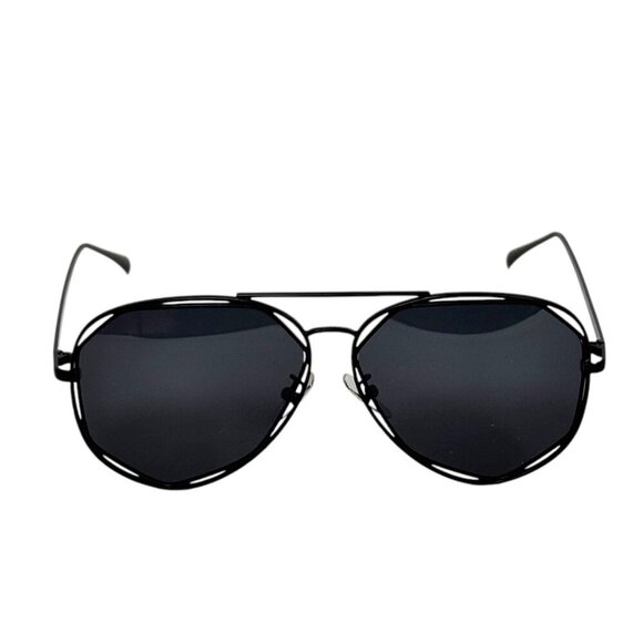 Sunglasses Black Blue Aviator Round Set Of 2 Summer Beach Fashion Accessories - Picture 5 of 8